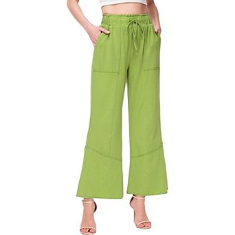 Women's High Waist Drawstring Wide Leg Long Pants Casual Loose Soft Pants with Pockets