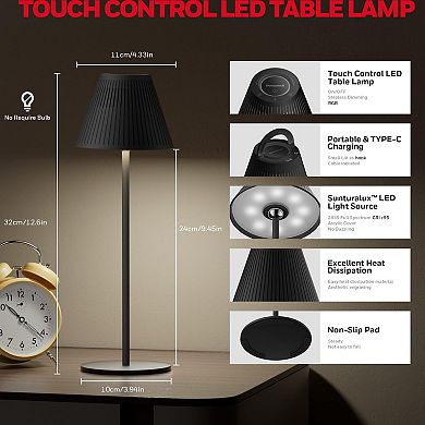 Honeywell Portable Ambient Table Lamp Rechargeable USB Night Light Touch Dimmer