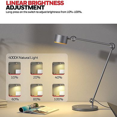 HoneywellL LED Desk Lamp 4000K Dimmable Lamp Eye Caring Natural Light Architect Lamp