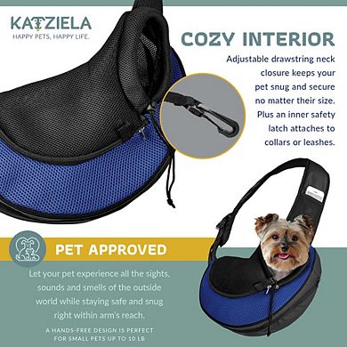 Katziela Expandable Sling Bag - Front Shoulder Pet Carrier For Small Dog, Cat And Puppy