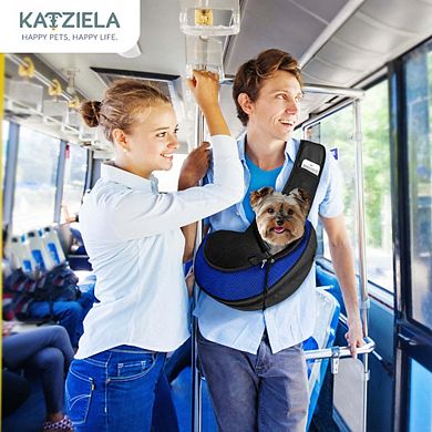 Katziela Expandable Sling Bag - Front Shoulder Pet Carrier For Small Dog, Cat And Puppy
