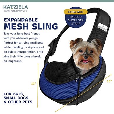 Katziela Expandable Sling Bag - Front Shoulder Pet Carrier For Small Dog, Cat And Puppy