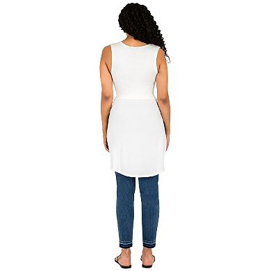 Curvy Women's High Low Sleeveless Knotted V-Neck Crop Tops