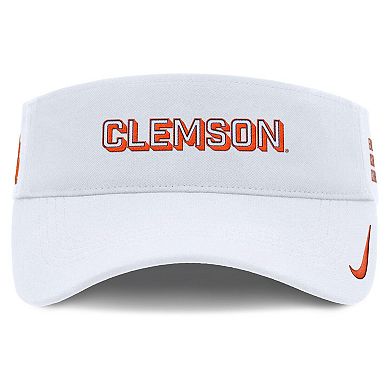Men's Nike White Clemson Tigers 2025 On-Field Gameday Performance Ace Adjustable Visor