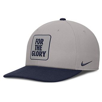 Men's Nike Gray/Navy Penn State Nittany Lions 2025 Sideline Campus Pro Local Snapback Hat