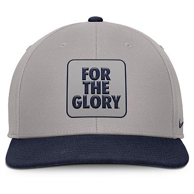 Men's Nike Gray/Navy Penn State Nittany Lions 2025 Sideline Campus Pro Local Snapback Hat