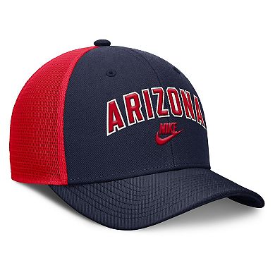Men's Nike Navy/Red Arizona Wildcats Legacy Arch Rise Performance Trucker Adjustable Hat