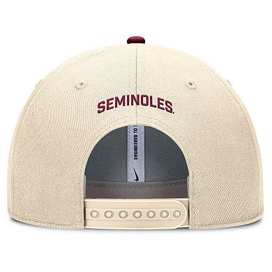 Men's Nike Natural Florida State Seminoles Rise Primetime Performance Trucker Adjustable Hat
