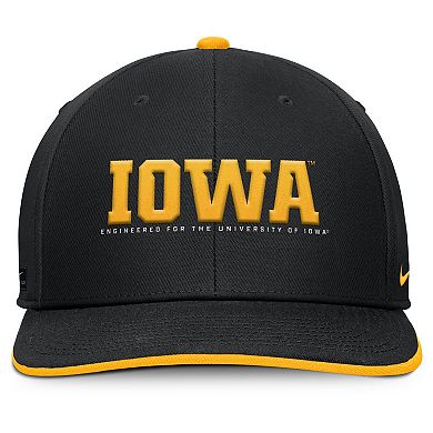 Men's Nike Black Iowa Hawkeyes 2025 On-Field Pro Performance Adjustable Hat