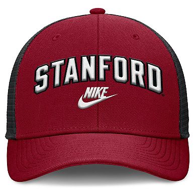 Men's Nike Cardinal/Black Stanford Cardinal Legacy Arch Rise Performance Trucker Adjustable Hat