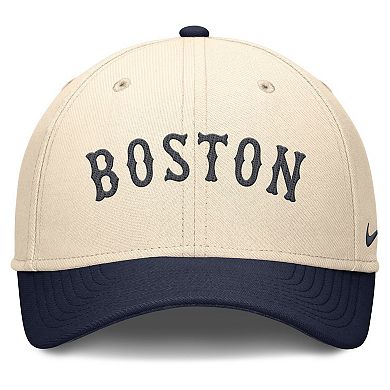 Men's Nike Natural/Navy Boston Red Sox Statement Rise Performance Flex Hat