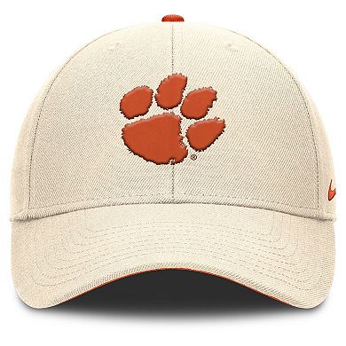 Men's Nike Natural Clemson Tigers Rise Primetime Performance Trucker Adjustable Hat
