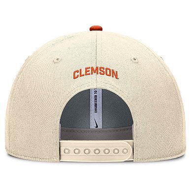 Men's Nike Natural Clemson Tigers Rise Primetime Performance Trucker Adjustable Hat