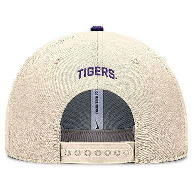 Men's Nike Natural LSU Tigers Rise Primetime Performance Trucker Adjustable Hat