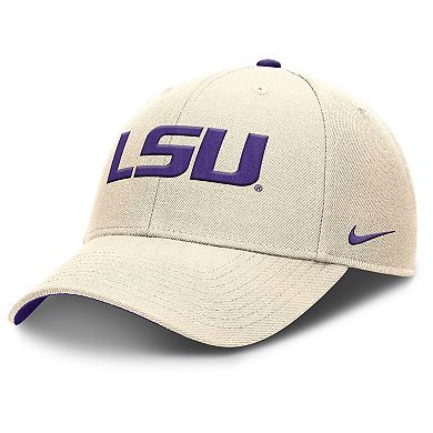 Men's Nike Natural LSU Tigers Rise Primetime Performance Trucker Adjustable Hat