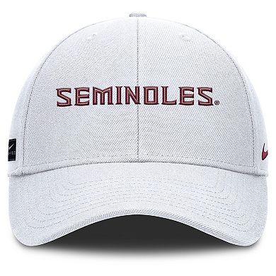 Men's Nike White Florida State Seminoles 2025 On-Field Rise Performance Adjustable Hat