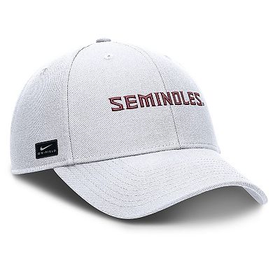 Men's Nike White Florida State Seminoles 2025 On-Field Rise Performance Adjustable Hat