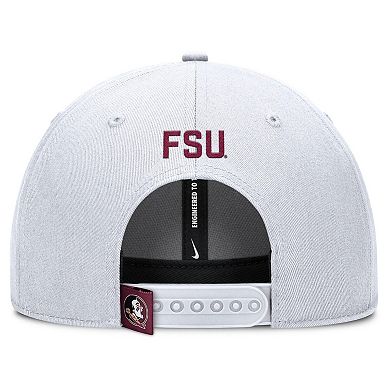 Men's Nike White Florida State Seminoles 2025 On-Field Rise Performance Adjustable Hat