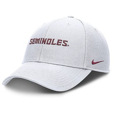 Men's Nike White Florida State Seminoles 2025 On-Field Rise Performance Adjustable Hat