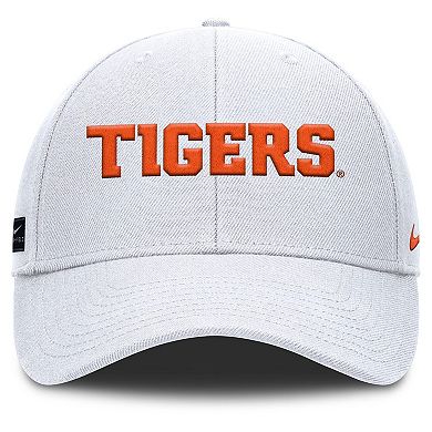 Men's Nike White Clemson Tigers 2025 On-Field Rise Performance Adjustable Hat