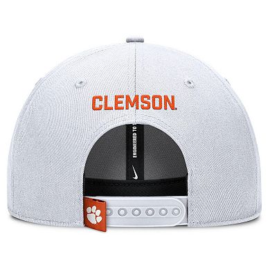 Men's Nike White Clemson Tigers 2025 On-Field Rise Performance Adjustable Hat