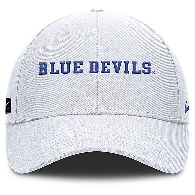 Men's Nike White Duke Blue Devils 2025 On-Field Rise Performance Adjustable Hat