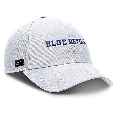Men's Nike White Duke Blue Devils 2025 On-Field Rise Performance Adjustable Hat