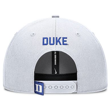 Men's Nike White Duke Blue Devils 2025 On-Field Rise Performance Adjustable Hat