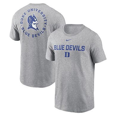 Men's Nike Heather Gray Duke Blue Devils Campus 2-Hit T-Shirt