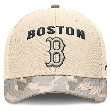 Men's Nike Natural Boston Red Sox Camo Natural Pack Rise Adjustable Trucker Hat