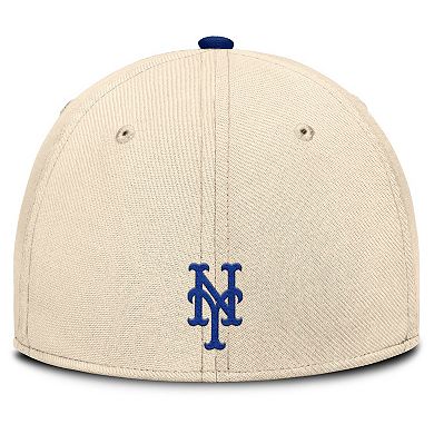 Men's Nike Natural/Royal New York Mets Statement Rise Performance Flex Hat
