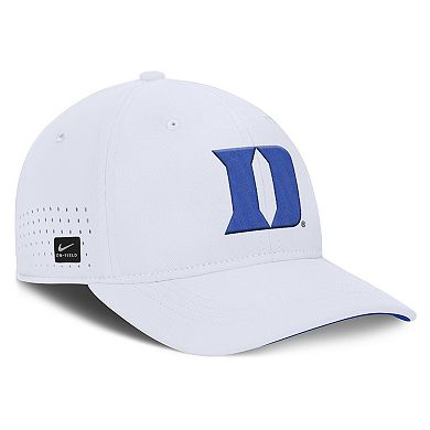 Men's Nike White Duke Blue Devils 2025 On-Field Gameday Performance Flex Hat