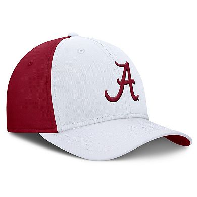 Men's Nike White/Crimson Alabama Crimson Tide 2025 Sideline Rise Local Performance Flex Hat