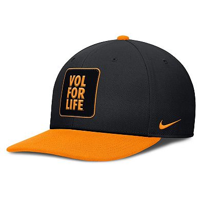 Men's Nike Black/Tennessee Orange Tennessee Volunteers 2025 Sideline Campus Pro Local Snapback Hat