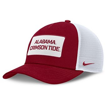 Men's Nike Crimson/White Alabama Crimson Tide 2025 On-Field Rise Patch Trucker Adjustable Hat