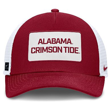 Men's Nike Crimson/White Alabama Crimson Tide 2025 On-Field Rise Patch Trucker Adjustable Hat