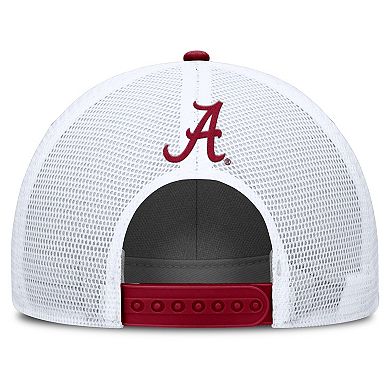 Men's Nike Crimson/White Alabama Crimson Tide 2025 On-Field Rise Patch Trucker Adjustable Hat