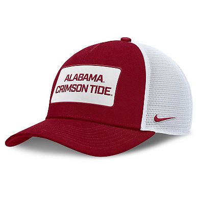Men's Nike Crimson/White Alabama Crimson Tide 2025 On-Field Rise Patch Trucker Adjustable Hat