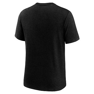 Men's Nike Heather Black New Orleans Saints Long Pass Tri-Blend T-Shirt