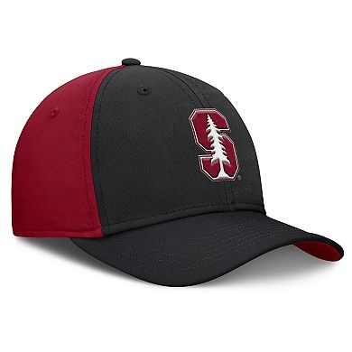 Men's Nike Black/Cardinal Stanford Cardinal 2025 Sideline Rise Local Performance Flex Hat