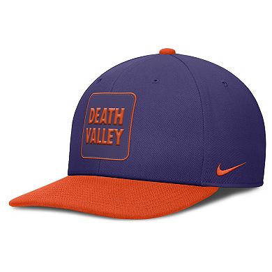 Men's Nike Purple/Orange Clemson Tigers 2025 Sideline Campus Pro Local Snapback Hat