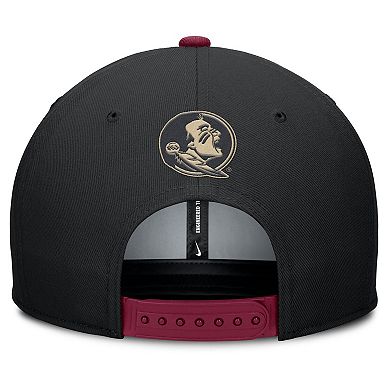 Men's Nike Black/Garnet Florida State Seminoles 2025 Sideline Campus Pro Local Snapback Hat