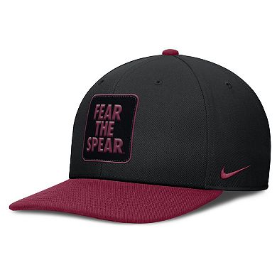 Men's Nike Black/Garnet Florida State Seminoles 2025 Sideline Campus Pro Local Snapback Hat