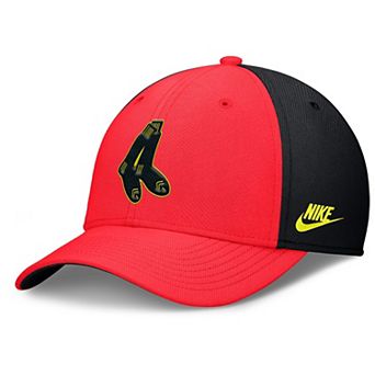 Men's Nike Crimson/Black Boston Red Sox Neon 90s Rise SwooshFlex Hat