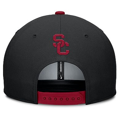 Men's Nike Black/Cardinal USC Trojans 2025 Sideline Campus Pro Local Snapback Hat