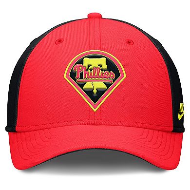 Men's Nike Crimson/Black Philadelphia Phillies Neon 90s Rise SwooshFlex Hat