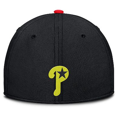Men's Nike Crimson/Black Philadelphia Phillies Neon 90s Rise SwooshFlex Hat