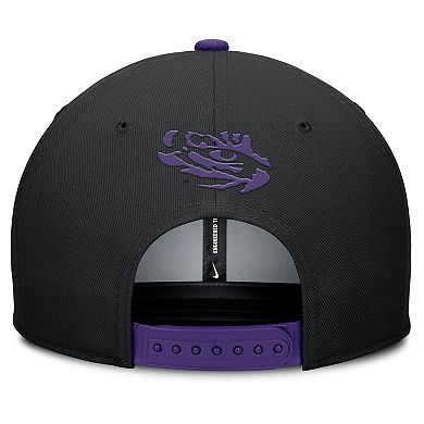 Men's Nike Black/Purple LSU Tigers 2025 Sideline Campus Pro Local Snapback Hat