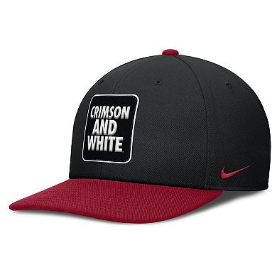 Men's Nike Black/Crimson Alabama Crimson Tide 2025 Sideline Campus Pro Local Snapback Hat