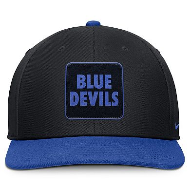 Men's Nike Black/Royal Duke Blue Devils 2025 Sideline Campus Pro Local Snapback Hat